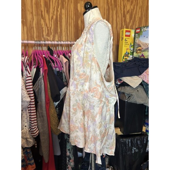 Torrid Babydoll Challis Corset Top Lush Floral Dew Sleeveless Peach NWT 4 (4X) - Picture 6 of 12